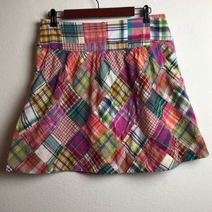Cabi Madras Plaid Short Lined Skirt Size 8